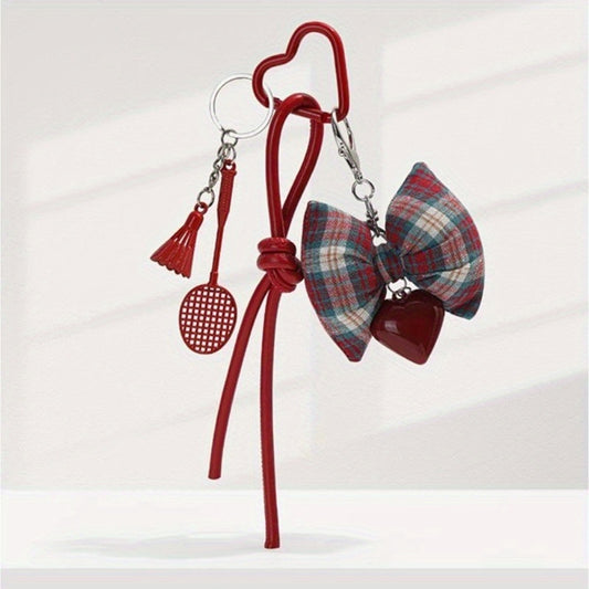Plaid Bow Charm