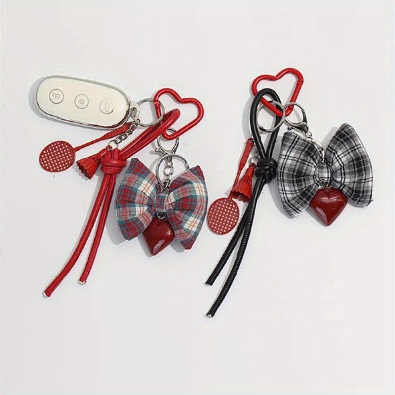 Plaid Bow Charm