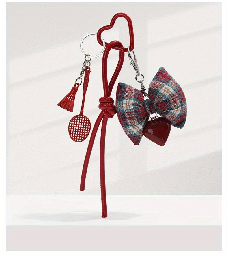 Plaid Bow Charm