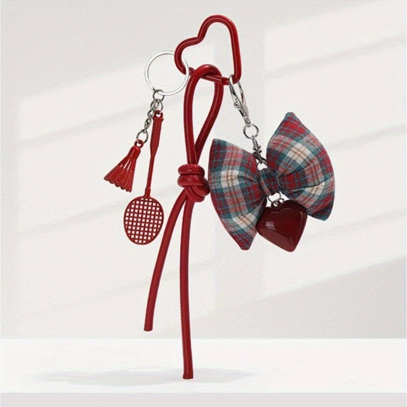 Plaid Bow Charm
